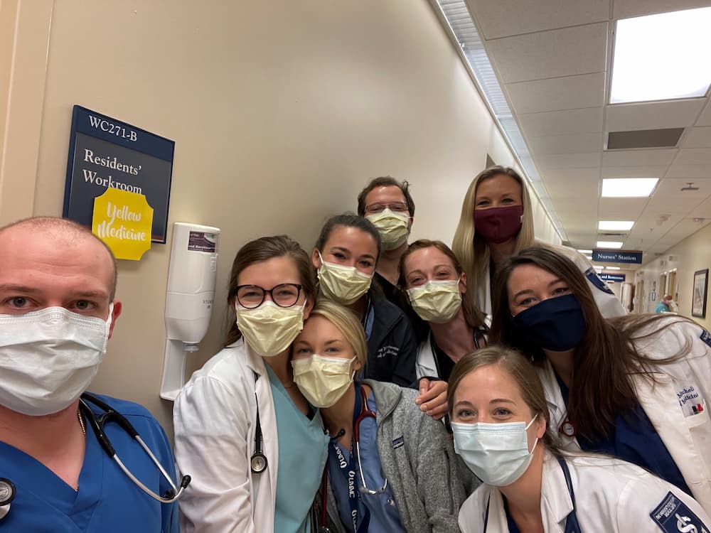 working in the hospital